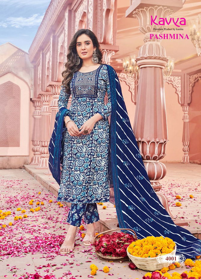 Pashmina Vol 4 By Kavya Cotton Readymade Suits Catalog